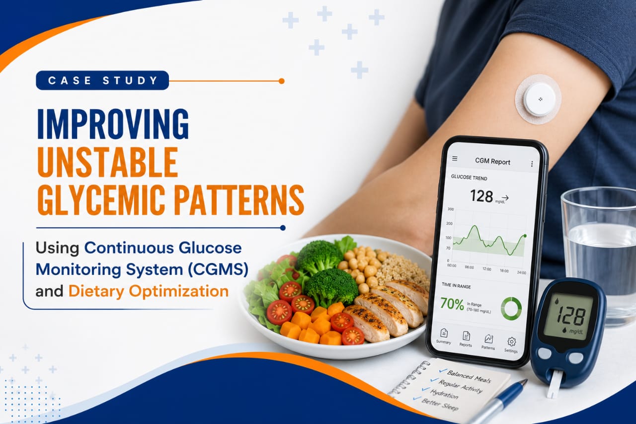 Case Study: Improving Unstable Glycemic Patterns Using Continuous Glucose Monitoring System (CGMS) and Dietary Optimization