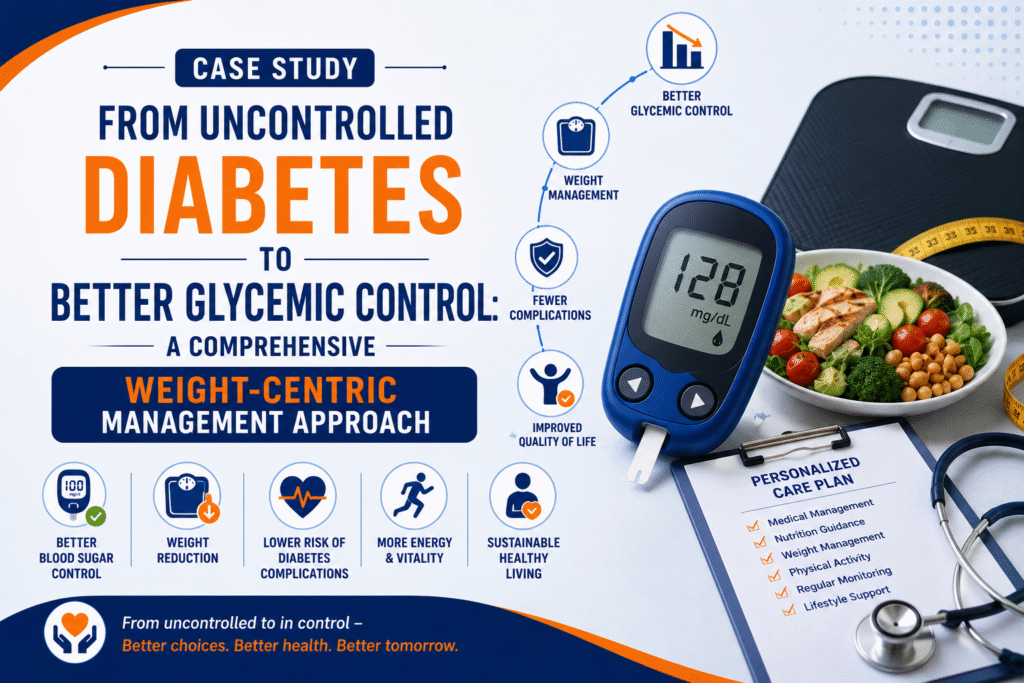 Case Study: From Uncontrolled Diabetes to Better Glycemic Control: A Comprehensive Weight-Centric Management Approach 1 Case Study From Uncontrolled Diabetes to Better Glycemic Control A Comprehensive Weight-Centric Management Approach